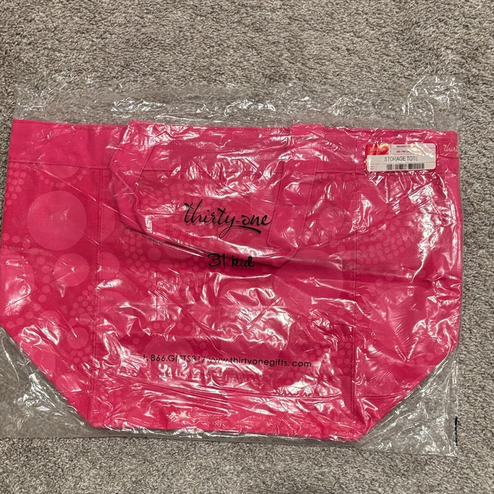 Thirty-One Pink Circle Spirals Storage Tote